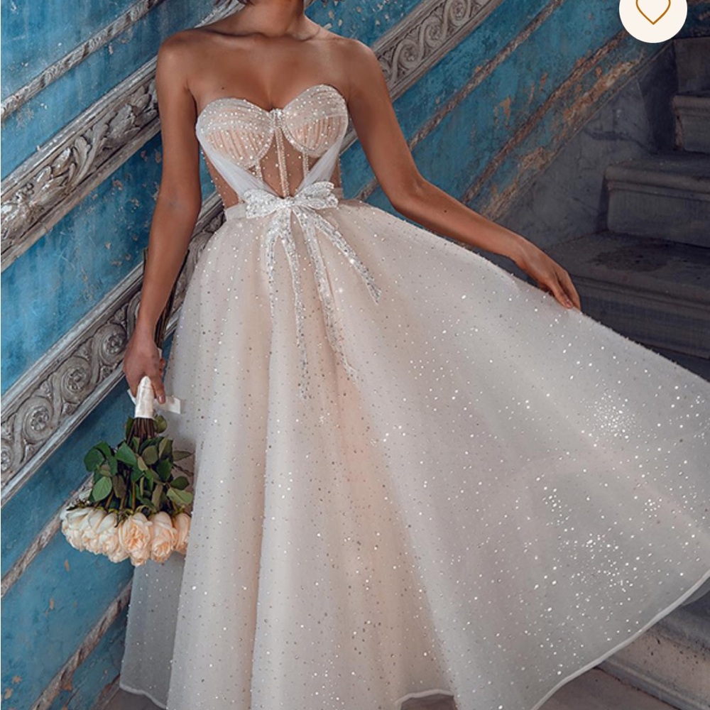 Elegant light pink Strapless Evening Dress